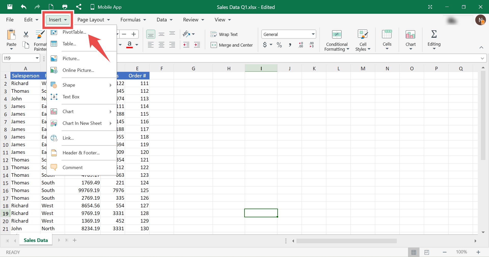 How to create a Pivot Table MobiSystems