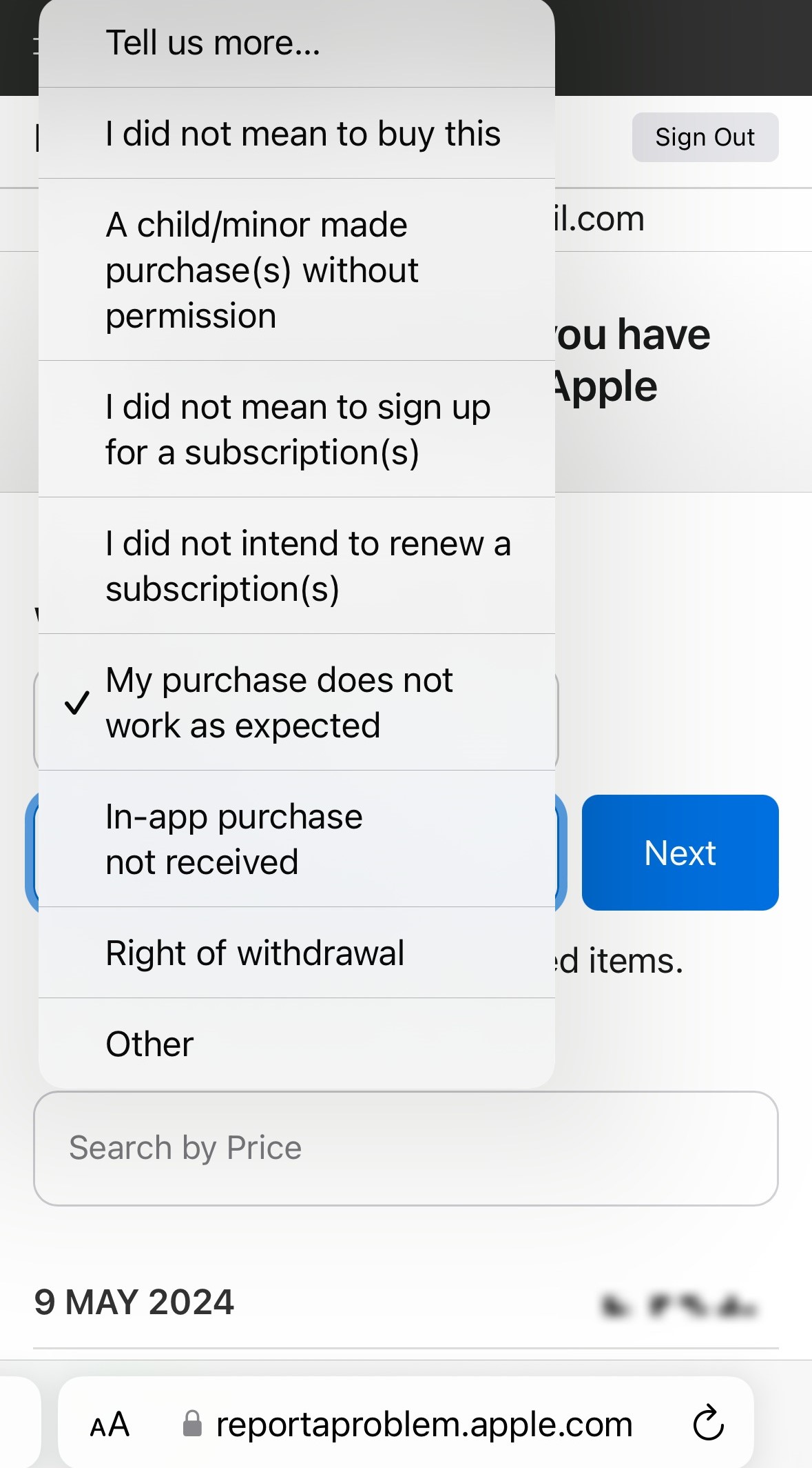 App Store で購入した MobiSystems サブスクリプションを払い戻す