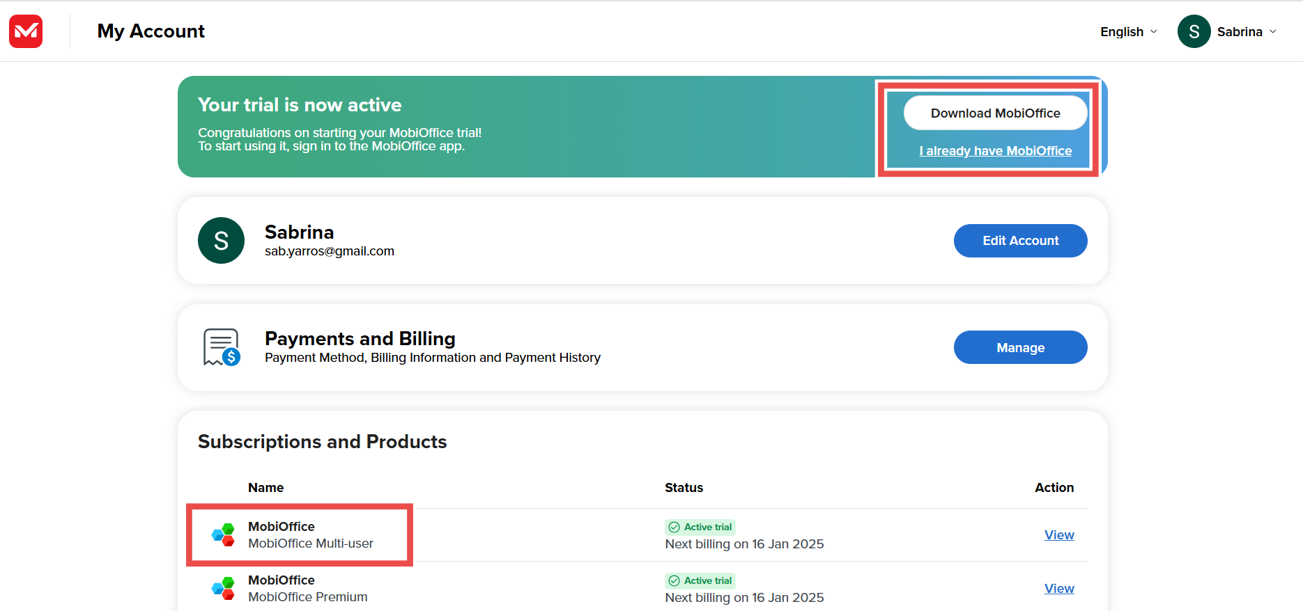 MobiOfficeマルチユーザーサブスクリプションを有効にする – MobiSystems
